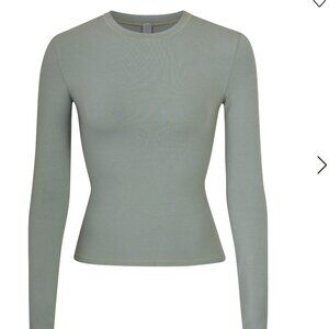 SKIMS COTTON JERSEY LONG SLEEVE T-SHIRT - XL NWOT MINERAL